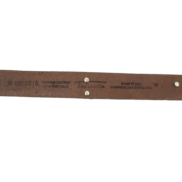 Talbots Womens Brown Leather Belt Vtg Size M Gardening Theme Charms Silver Tone main image 11